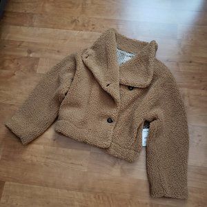 NWT Free People Izzy Teddy Jacket Sand XS